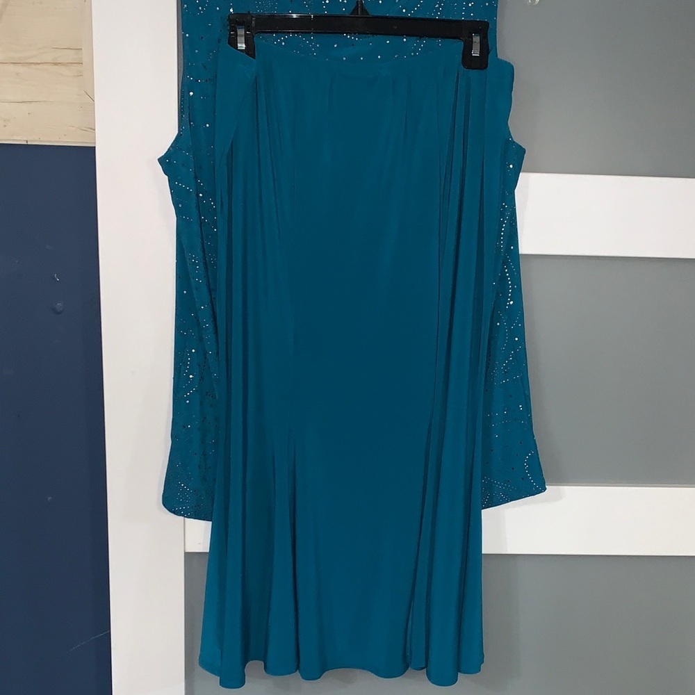 Antthony Teal Embellished Skirt Set - Picture 5 of 5